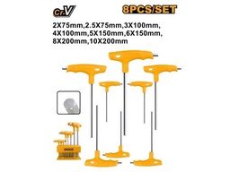 HHKT80818 8PCS T-HANDLE HEX WRENCH SET